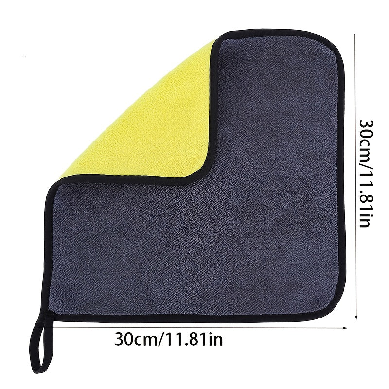 High-density Car Wash Towel, Coral Fleece Double-sided Thickened Car Towel, Absorbent Glass Cleaning Towel, Multi-functional Towel