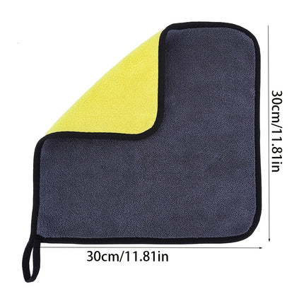High-density Car Wash Towel, Coral Fleece Double-sided Thickened Car Towel, Absorbent Glass Cleaning Towel, Multi-functional Towel