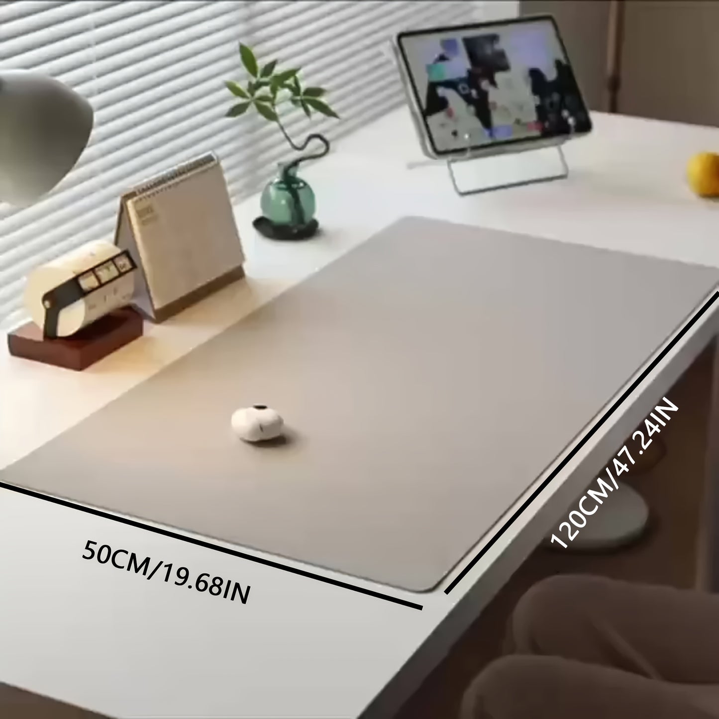 1 PU Leather Desk Pad Large Non-slip and Wear-resistant Office Desktop Protective Pad Easy to Clean Multi-functional Writing Pad Mouse Pad Essential for Home and Office Available in Black, Brown and Gray, Home Workspace, Writ