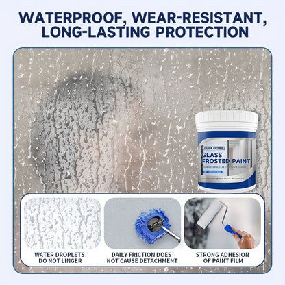 300/500g Matte Frosted Glass Paint - Waterproof, Privacy-Proof, Quick-Drying, Easy to Apply. Suitable for Bathroom and Window Glass, This Special Frosted Film Protects Privacy with a Blurred Effect, Water-Resistant Coating, B