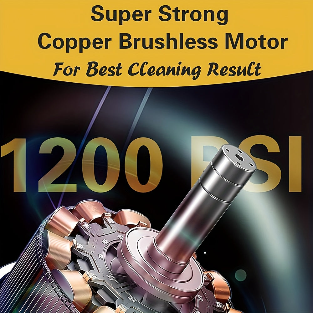 3000W 200Bar Heavy-Duty Cordless Pressure Washer - Brushless Motor, Portable with Carry Case, Compatible with Makita 18V Lithium-Ion Batteries, for Garden, Patio, Car, Machinery Cleaning - Professional & Home Use, Sleek Tool,