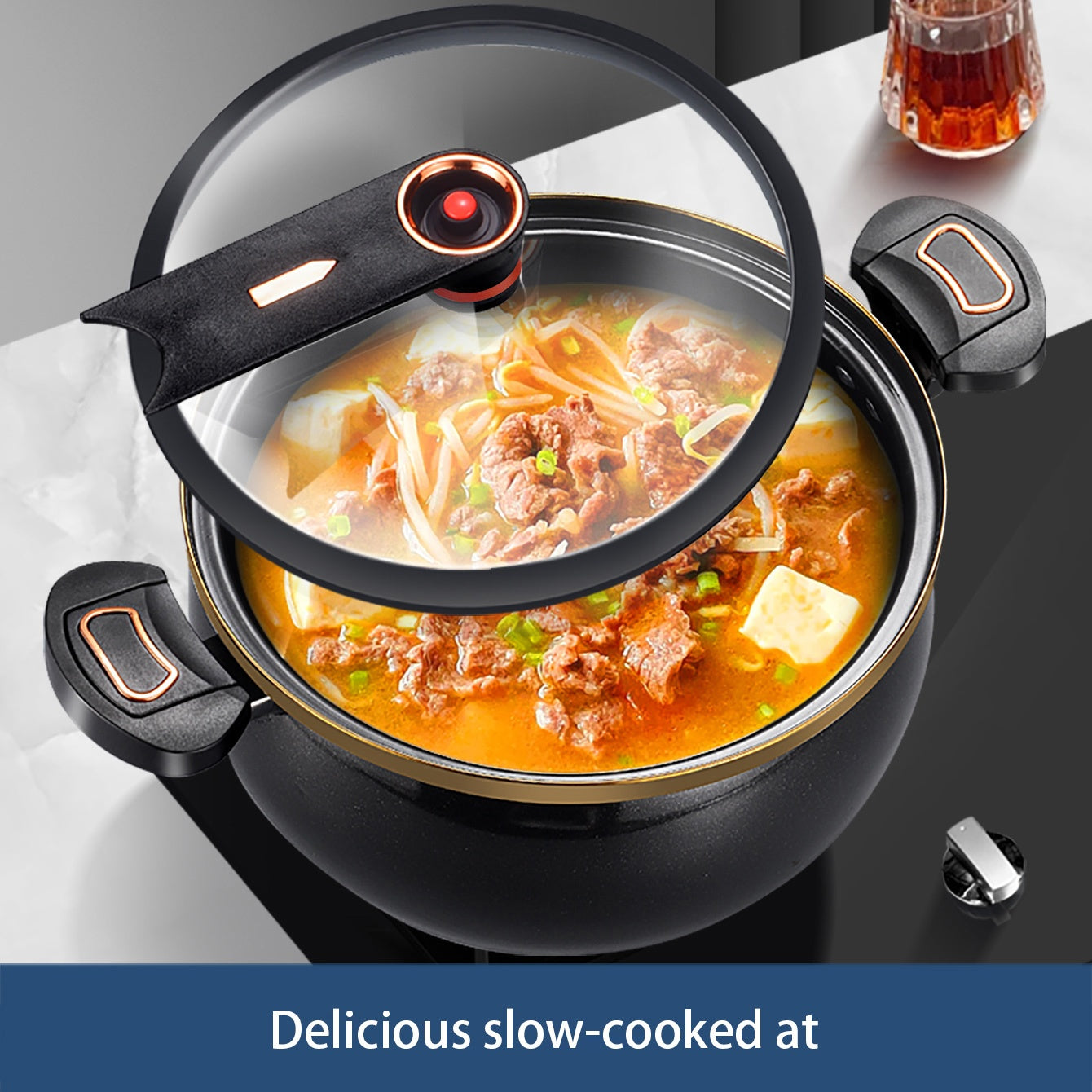 1 Piece Chubby Multi-Functional Soup Pot, 7L Large Capacity, 26cm Stew and Cooker, Non-Stick Pot for Induction and Gas Stoves
