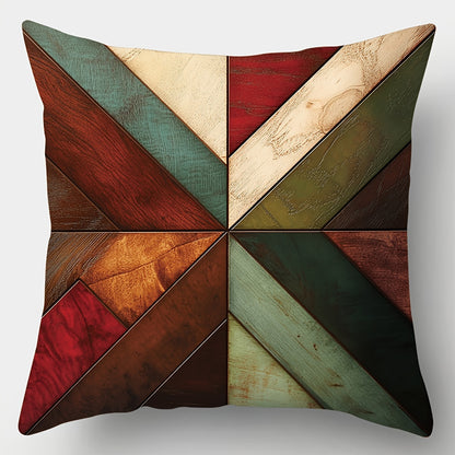 Conjunto de 4 capas de almofada decorativas geométricas contemporâneas para sofá, laváveis ​​à máquina, com fecho de correr e estampado, versáteis para decoração de ambientes, em poliéster tecido, ideais para sala de estar, quarto e mobiliário de jardim.