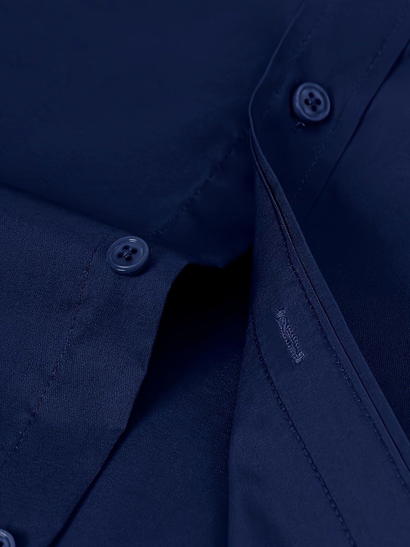 Men'S Slim Fit Long Sleeve Shirt - 55% Cotton, 40% Polyester, 5% Spandex, Solid Color, All-Season, Woven Fabric, Button-Up, Lapel Collar, Casual Weekend Wear, 125g/m²