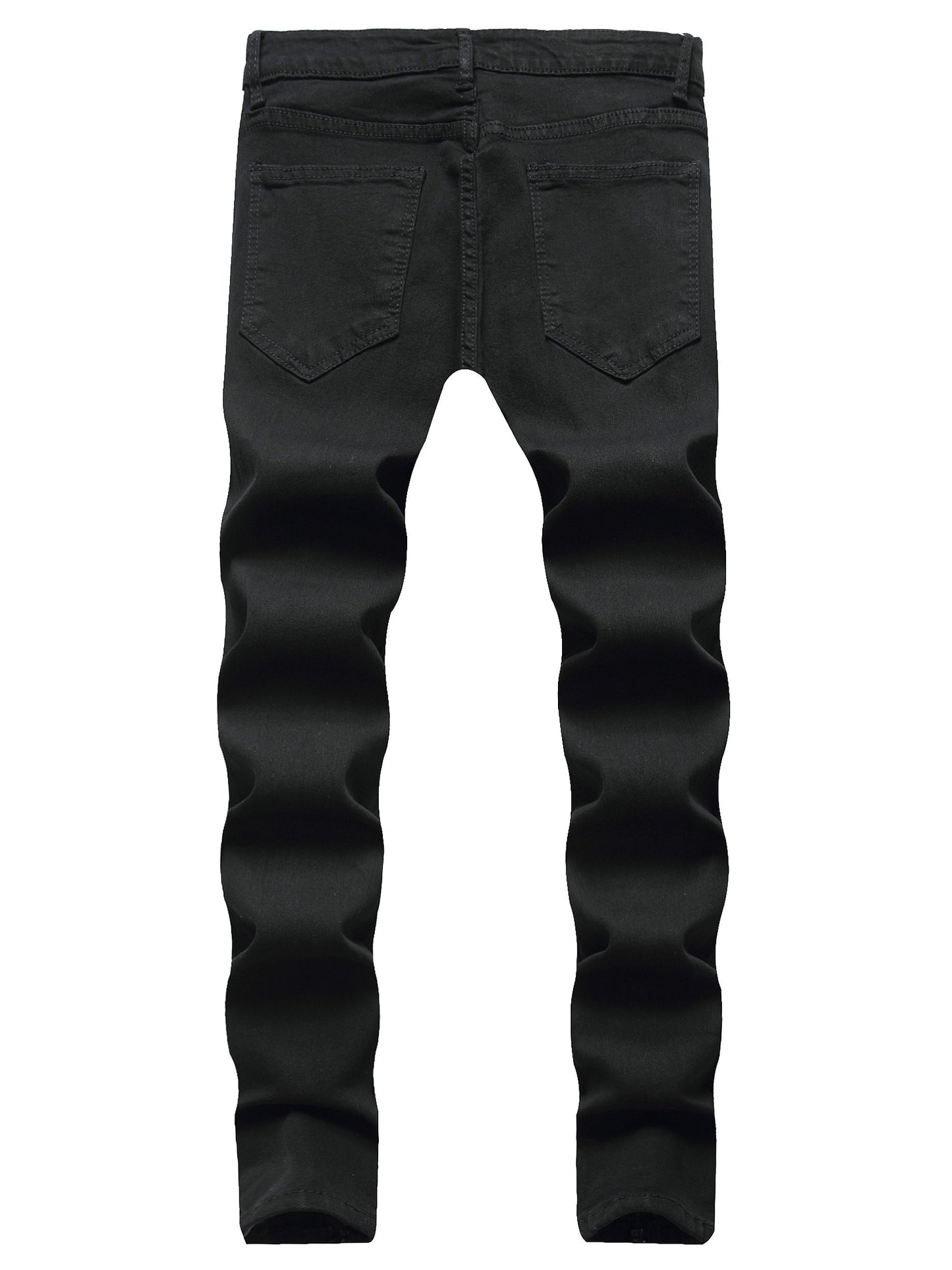 Men Fashion White Ripped Distressed Destroyed Washed Denim Jeans Ripped Slim Fit Wild Jeans White Denim Pants