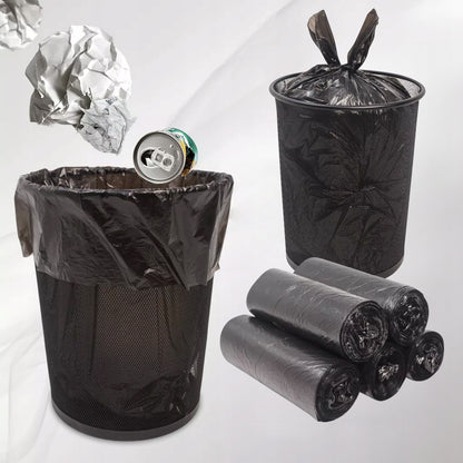 Trash Bags, 60L, Black, Classic, Heavy-Duty, 10 Rolls, 100 Pieces – Reliable 60L Waste Bags, Perfect for Collecting Waste at Home, Office, and Institutions, Made from Thick, Durable LDPE Film, Tear and Stretch Resistant, Fe