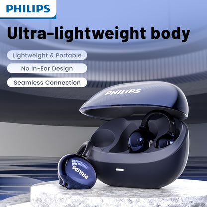 For Philips Wireless Earbuds with Touch Control, Open-Back Design, High-Definition Sound, and Noise Cancellation for Calls - Plastic Earphones with Condenser Mic, TWS Sports Headphones for Cellphones TAT3469, USB-C Charging,