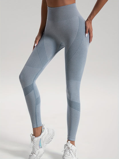 2pcs Solid Color High-Stretch Fitness Yoga Sports Leggings, Soft Breathable Yoga Tight Pants, Women's Activewear