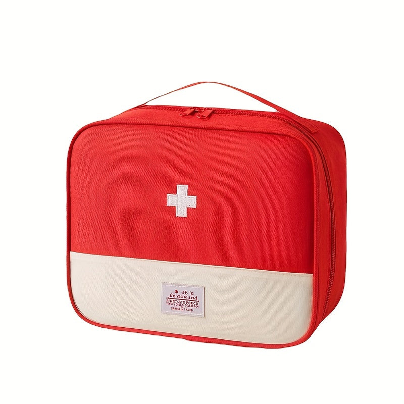1pc Portable Medical Kit, Household Oxford Cloth First Aid Kit With Zipper, Outdoor Travel Medical Kit, Large Capacity Medicine Storage Bag