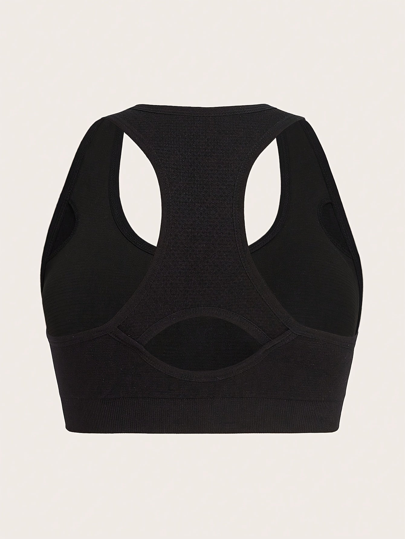 Women's High-Support Sports Bra with Removable Pads - Quick-Dry, Shockproof, Double-Layer Racerback Vest for Running & Fitness, Breathable Nylon-Elastane Blend, Non-See-Through, All-Season Activewear