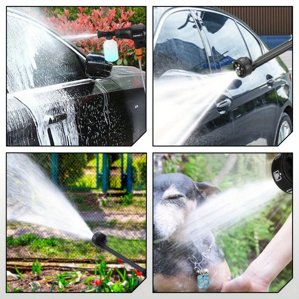 Brushless High Pressure Car Washing Water Gun, 6in 1 Electric Garden Washing Sprayer Cleaning Machine, Suitable for Washing Cars, Washing Floors And Yard Garden Watering, Floor Cleaning Tool, Car Wash Sprayer, Highpressure Wa
