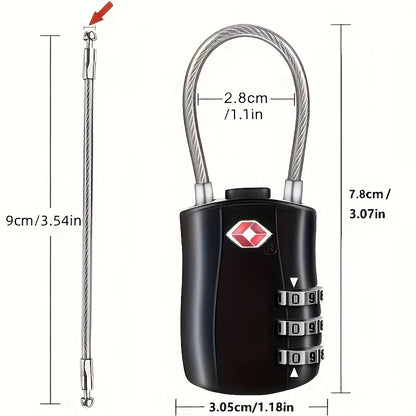 Two Tsa-Approved Combination Locks, Durable And Multifunctional Padlocks.