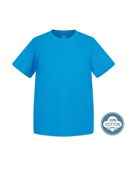 Kid's Solid Color T-shirt, Casual Short Sleeve Top, Boy's Tee For Summer