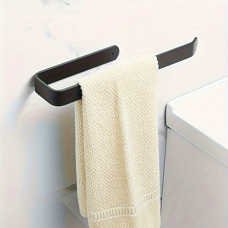 1pc Bathroom Toilet Paper Holder, Self-Adhesive No Drilling Wall Mount, Plastic Tissue Dispenser, Space-Saving Towel Rack For Home Washroom