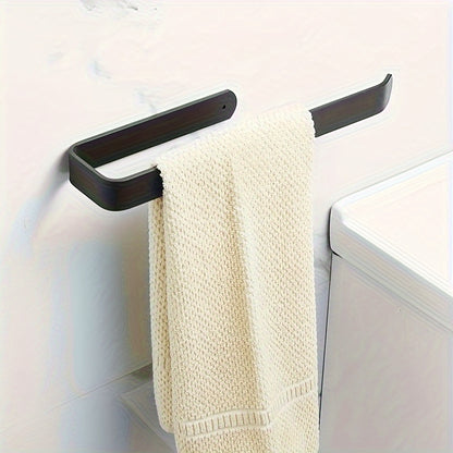 1pc Bathroom Toilet Paper Holder, Self-Adhesive No Drilling Wall Mount, Plastic Tissue Dispenser, Space-Saving Towel Rack For Home Washroom