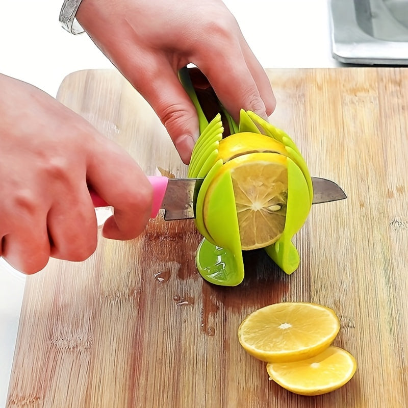 1pc, Tomato Slicer Tool, Lemon Cutter Tool, Lemon Slicer Holder, Tomato Slicer Holder, Lemon Cutter Holder, Round Fruit Tongs, Egg Slicer Cutting Holder, Kitchen Tools