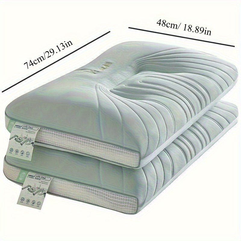 2pcs 3D cooling soft neck pillow, suitable for family living rooms, bedrooms, dormitories, hotels, travel, holiday gifts