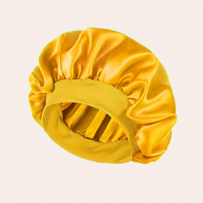 Women'S Satin Bonnet 2023, Elastic Band Hair Hat for Curling and Straight Hair, Wide Brim Sleep Cap, Bath Cap, Dry Hair Cover, 100% Polyester, Oil-Free, Comfortable Fit