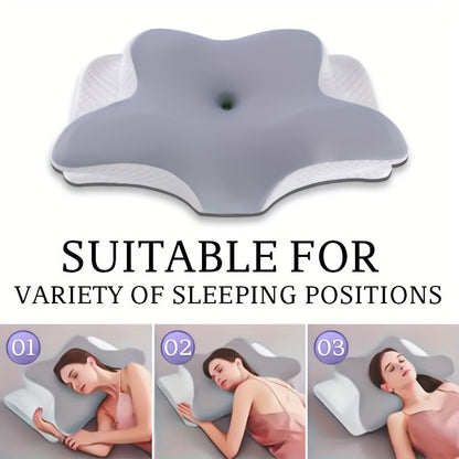 Almofada Cervical (1 unidade) - Almofada de Suporte para o Pescoço com Recuperação Lenta e Design Ergonómico, Fronha Lavável à Máquina - Ideal para quem dorme de lado, de costas ou de barriga para baixo.