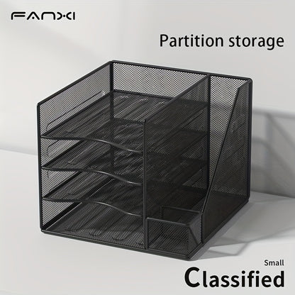 Iron Paper Organizer, Letter Tray, Document Data Bookend, Desk File Organizer, for Office, Home or School