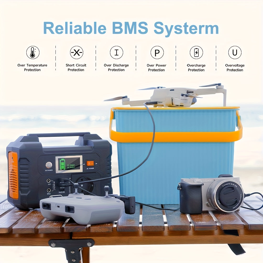 200W Portable Power Station 60W Foldable Solar Panel, 151Wh Digital Display Solar Generator, with BMS Smart Battery | High-Density Lithium Battery | Sine AC Power, Home Backup | Outdoor Travel Essential Set, Portable Generato