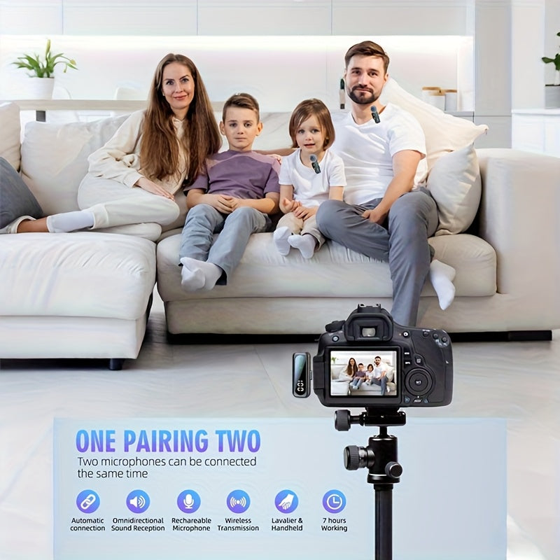 2025 New USB C Phone Mini Microphone for iPhone, Android, Camera, Utsund LED Display Wireless Lavalier Microphone for Video Recording, Clip on Lapel Lav Mics with Noise Reduction for Interview Vlog YouTube TikTok