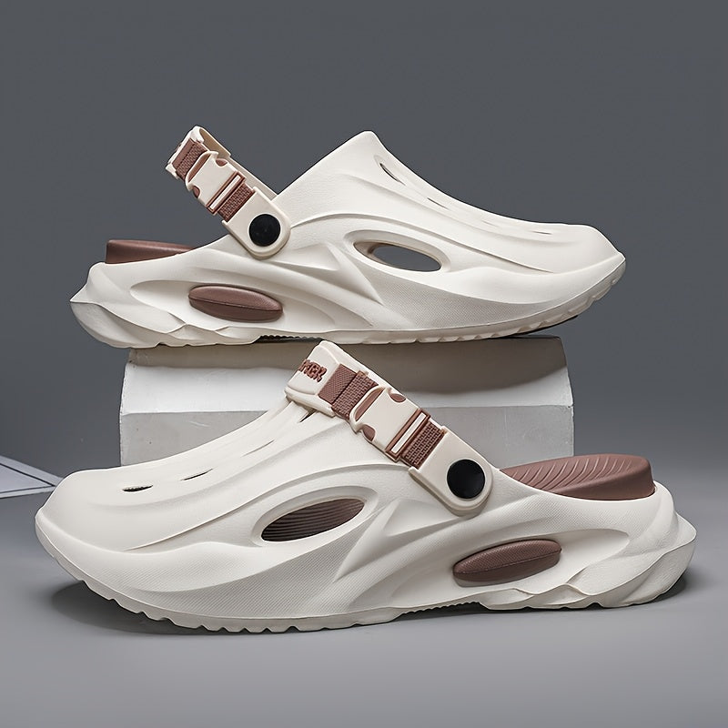 Men'S and Women'S Summer EVA Slides - Lightweight, Breathable, Non-Slip Comfort Sandals for Beach, Hiking, and Casual Wear, Soft Sole, Open Toe, Stylish Black and White Design, Beach Sandals | Summer Footwear | EVA Material S