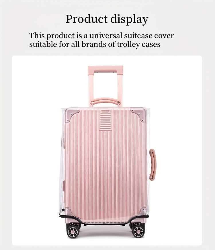 3pcs Luggage Protective Covers, Check-in Shockproof Thick PVC Transparent Dustproof Covers for 50.8cm+60.96cm+71.12cm Suitcases, Waterproof & Durable