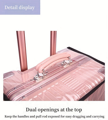 3pcs Luggage Protective Covers, Check-in Shockproof Thick PVC Transparent Dustproof Covers for 50.8cm+60.96cm+71.12cm Suitcases, Waterproof & Durable