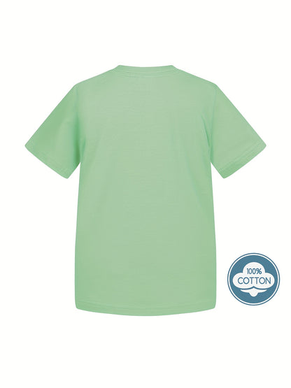 Kid's Solid Color T-shirt, Casual Short Sleeve Top, Boy's Tee For Summer