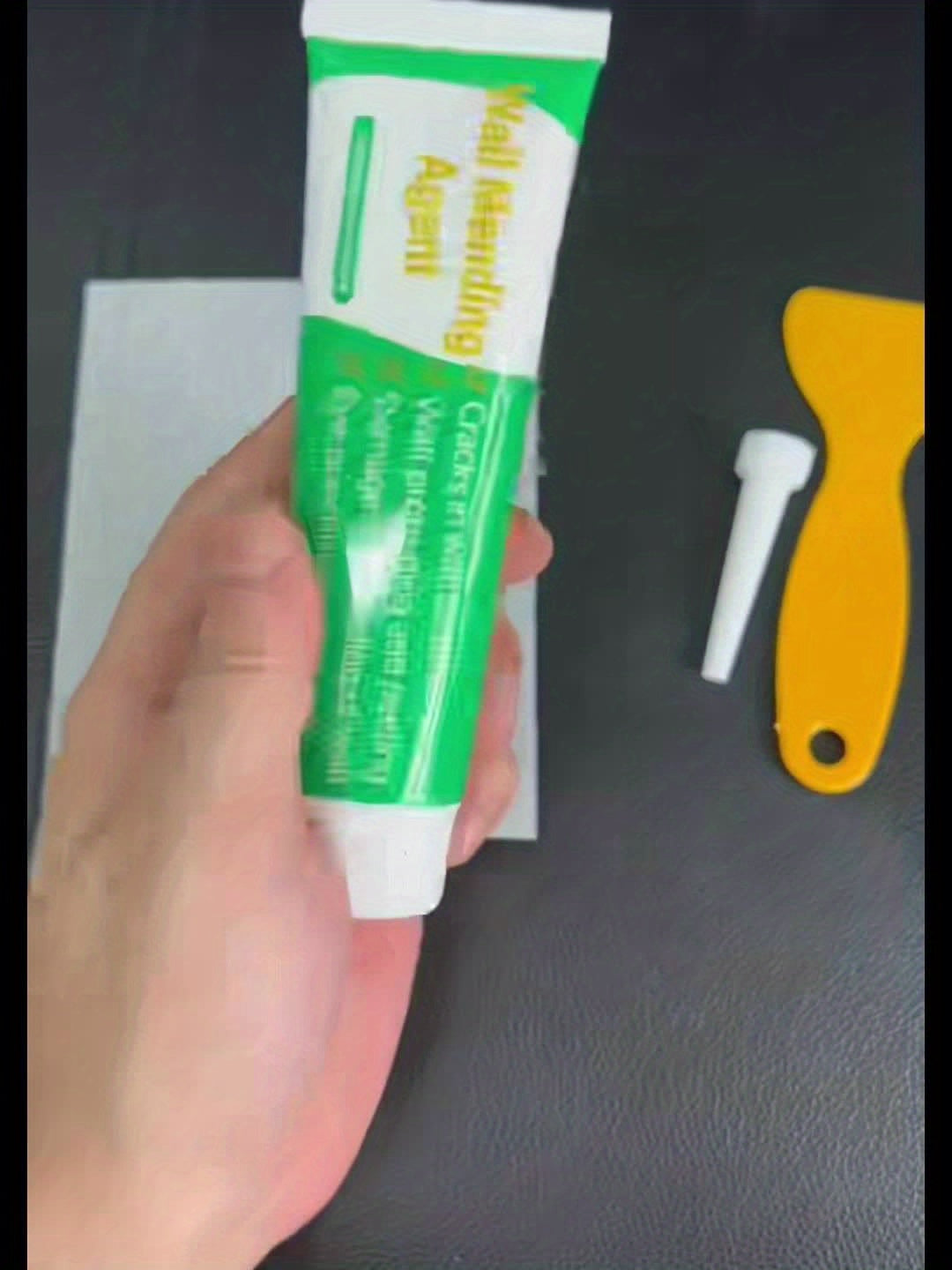 Waterproof Wall Repair Paste - Odorless, Paint-Free Putty with Scraper, Ideal for Indoor Decoration and Graffiti Repair, 100g Free Tool Included, Perfect Home Wall Restoration Product, Wall Repair Kit|Sleek White Container|Du