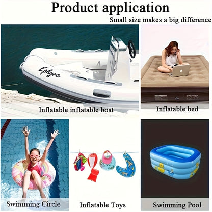 Outdoor Camping Electric Inflatable Pump, Portable Air Pump for Vacuum Compression Bags, Inflatable Sofa, Air Mattress, Boat, Swimming Ring Mini Quick Charge Black Version, USB Rechargeable Battery with 5 Nozzles., 30W