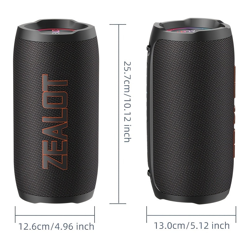ZEALOT S76 50W Wireless Speaker, Outdoor Portable with RGB Lighting, 8-Hour Playtime, Supports Phone, Tablet, PC, TV. SD, USB, AUX, Dual Pairing Function, Suitable For Car, Camping, Beach, Party