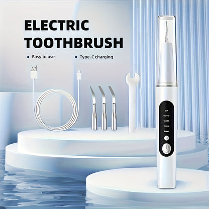 Kit Removedor de Tártaro ProClean - Fio Dentário Elétrico com Luz LED Ajustável em 5 Níveis, 4 Cabeças Substituíveis e Remoção Avançada de Tártaro para uma Melhor Saúde Oral e Hálito Fresco