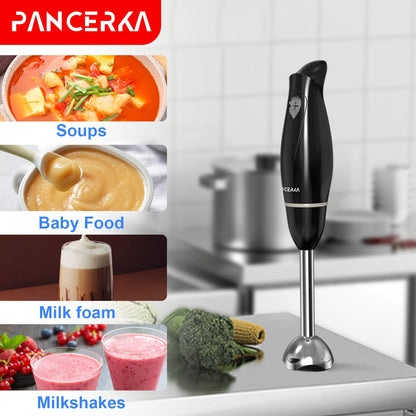 PANCERKA 1 Set PANCERKA 100 Watt Immersion Multi-Purpose Hand Blender with a Heavy-Duty Copper Motor, Brushed 304 Stainless Steel, And Attachments for Whisking And Frothing Milk, Featuring Stainless Steel Blades Suitable for