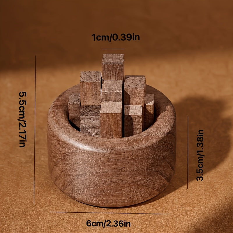 Passive, Walnut Wood Essential Oil Diffuser Set - Fireless, Battery-Free, Slow Release Fragrance for Relaxation & Home Decor