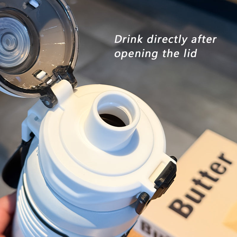 1 Large Capacity 316 Stainless Steel Insulated Sports Water Bottle, 670ml/22oz Portable Carry Handle Vacuum Insulated Bottle, Outdoor Travel Camping Hiking Gym Drinking Cup with Leakproof Anti-Slip Design and Flip Lid - Perfe