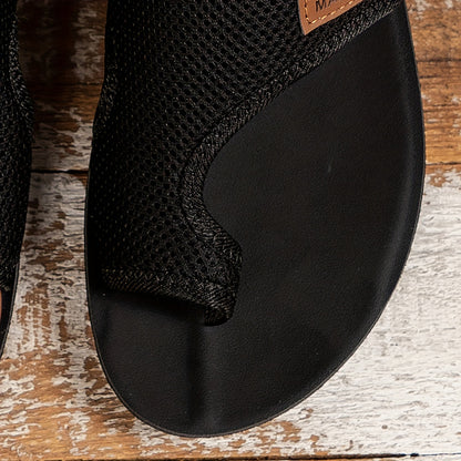 Sandálias de malha respirável para mulher - Confortáveis, com bico aberto e salto baixo, duráveis ​​e elegantes para uso casual, viagens e passeios na praia. Calçado de praia | Sandálias de bico aberto | Topo em malha respirável