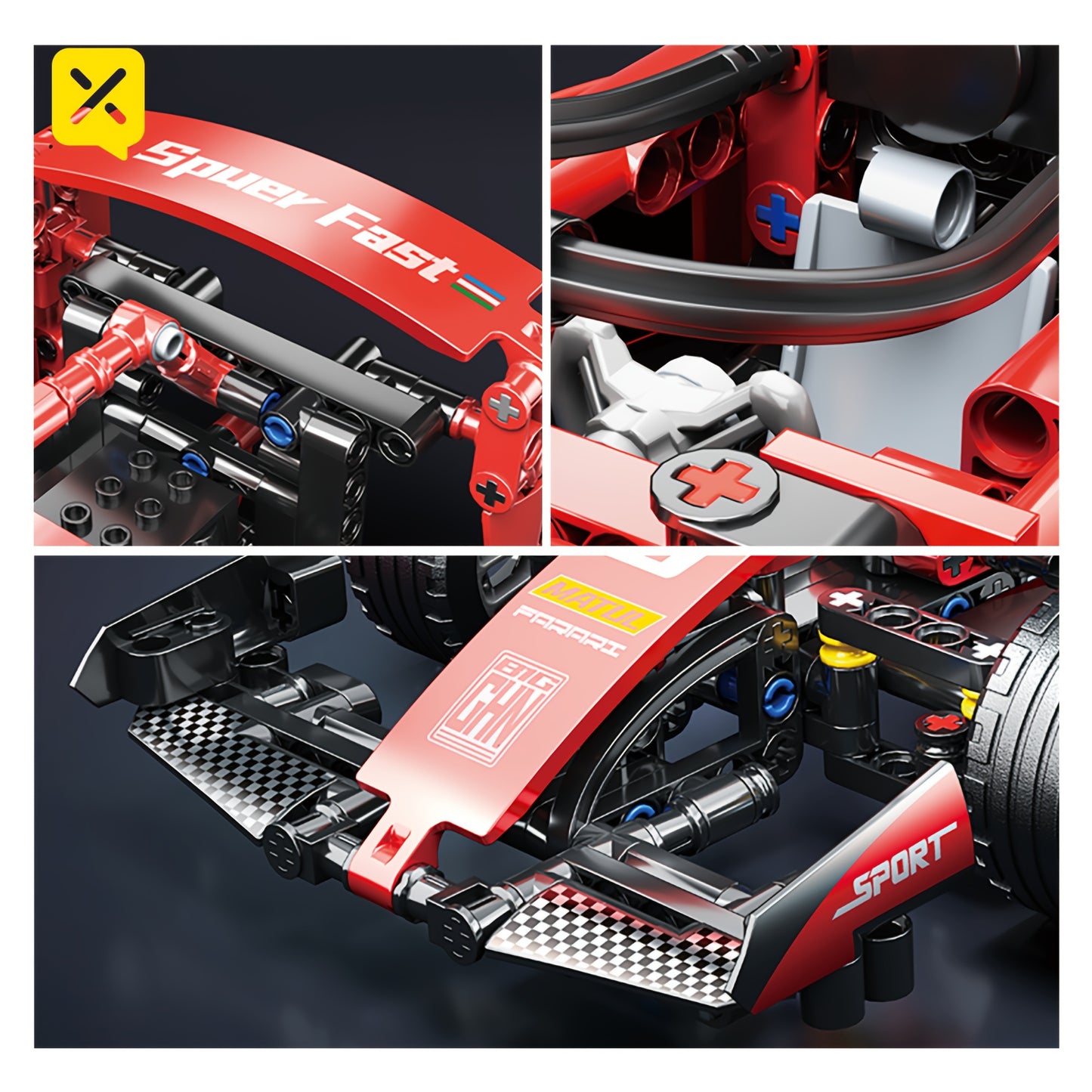 New Racing Car, Formula Retro Car Model, Remote Control Car Building Block, Cool Collection Model Car Kit, Building Toy, Suitable For Christmas Gifts, Halloween Gifts