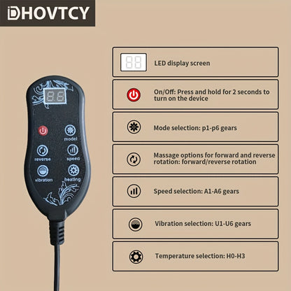 DHovtcy Full Body Massager with Heat – 3 Massage Modes, 2 Levels, 3D Kneading for Deep Tissue & Muscle Relaxation, Portable Design for Home Use, White & Black Options, Muscle Massager, Modern Aesthetic, Durable Construction