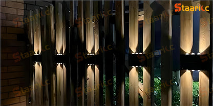Staaricc 6/ 4/ 2pcs Solar Wall Light, Outdoor 6 LED Deck Lights, Wall Light, For Courtyard, Street, Fence, Garage, Garden Perfect Decoration