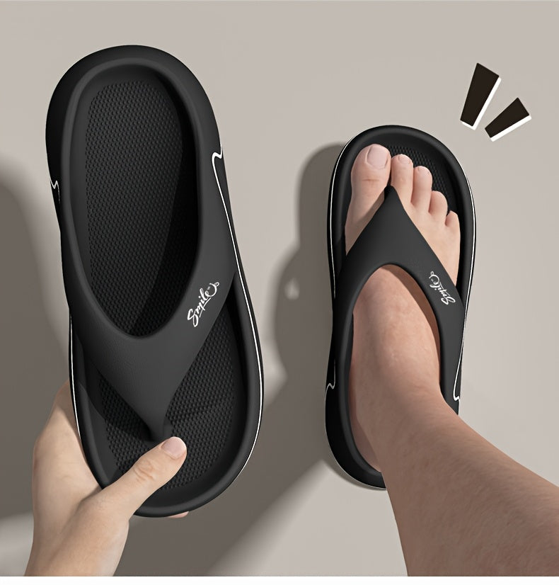 Non-Slip Slip-On Slippers - Heavy-Duty Cushioned EVA Indoor/Outdoor House Shoes, All-Season High Quality Footwear for Home, Gym, Pool, Beach - Men & Women (Black), Indoor Slippers, Indoor Footwear, Simple Slipon Design, Breat