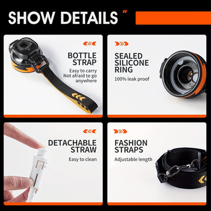 1pc TKK Leakproof Sports Water Bottle Jug with Handle & Straw - Wide Mouth, BPA-Free, for Gym, Travel, Camping, Yoga - Available in 1000ml/1600ml/2100ml (33.81oz/54.1oz/71.01oz) - Ideal Gift for Athletes, Hikers, Outdoor Enth