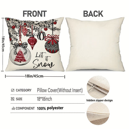2pcs, Christmas Throw Pillow Covers, 45.72cm*45.72cm Christmas Tree Decorative Home Decor Cushion Covers, Farmhouse Winter Holiday Home Decor Pillowcases, for Porch Patio Couch Sofa Living Room Outdoor, Without Pillow Inserts