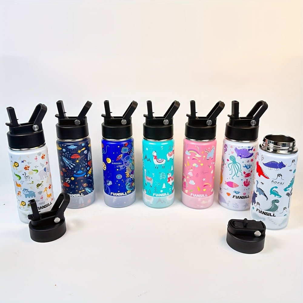 12oz Stainless Steel Vacuum Insulated Water Bottle with Flansill, Leak-Proof, BPA-Free, Portable, Ideal for Students, Daily Hydration Gift for Son and Daughter, Independence Day, Thanksgiving, New Year, Labor Day, Kids