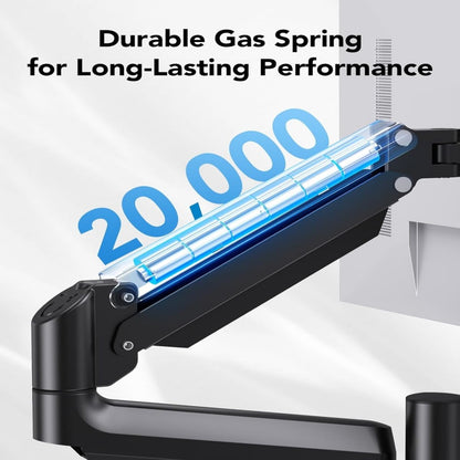 One Piece of a Double Arm Bracket for Desktop Monitors Ranging from 17 to 81.28 cm, Featuring Adjustable Height, Robust Load Capacity, And Customizable Viewing Angles.
