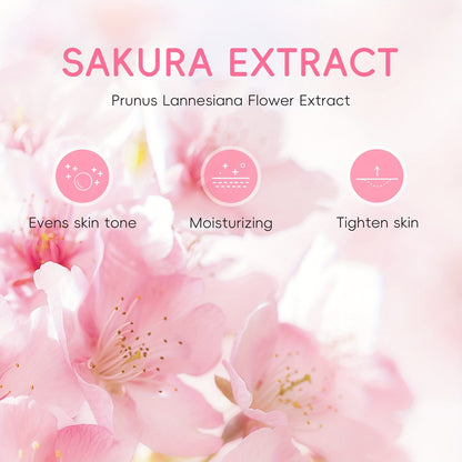 3pcs Set LAIKOU Japanese Cherry Blossom Skin Care Set 3 Piece Serum Liquid Eye Cream Face Cream Skin Care Kit Gifts