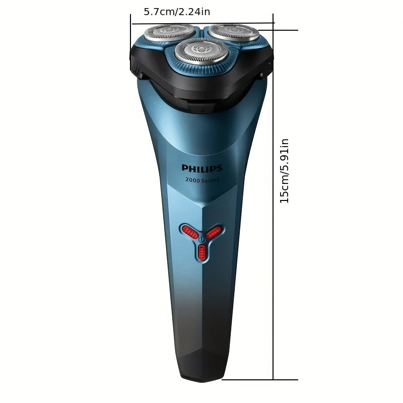 Philips Series 2000 Electric Shaver S2313 PowerCut Blade Four-dimensional Floating Design Air Cushion Shaving Head Low Friction Comfort Ring IPX7 Waterproof Dry and Wet Dual Shave Ergonomic Design Wind Speed Cutting System US
