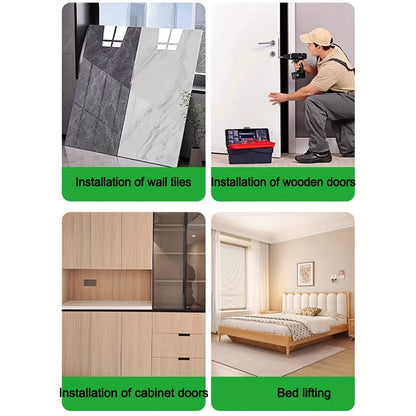 2pcs Heavy-Duty Manual Arm Jack - 200kg/440 lbs Capacity Construction Jack with Adjustable Height, Sturdy Base & Ergonomic Handle, Compact Portable Lifting Device with Stabilizing Feet for Furniture, Door, Cabinet Installatio