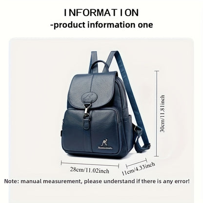 Women'S Genuine Leather Backpack - Vintage Backpack with Zipper Closure, Adjustable Shoulder Straps & Front flap pocket - Elegant Everyday & Formal Bag in, Brown, - Durable Polyester Lining for Women, Versatile Carryall, Clas